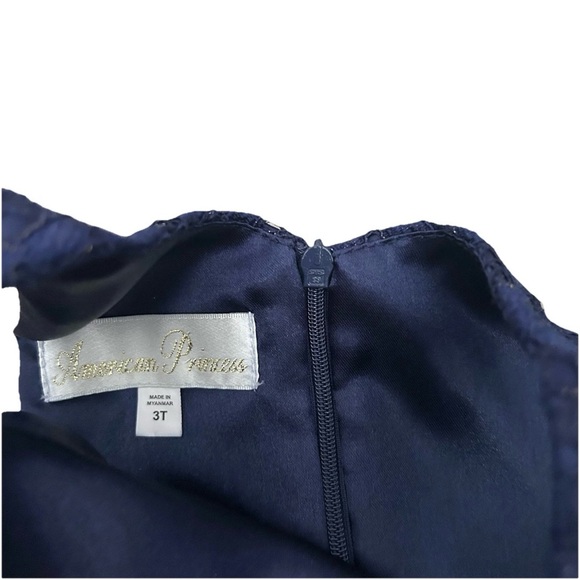 American Princess Formal Dress Size 3T Blue Lace White Elegant - Picture 2 of 4